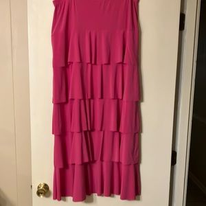 Junee pink tiered ruffle skirt 2X
